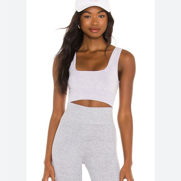 Free people good karma square neck sports bra size small light pink like new - Picture 1 of 3